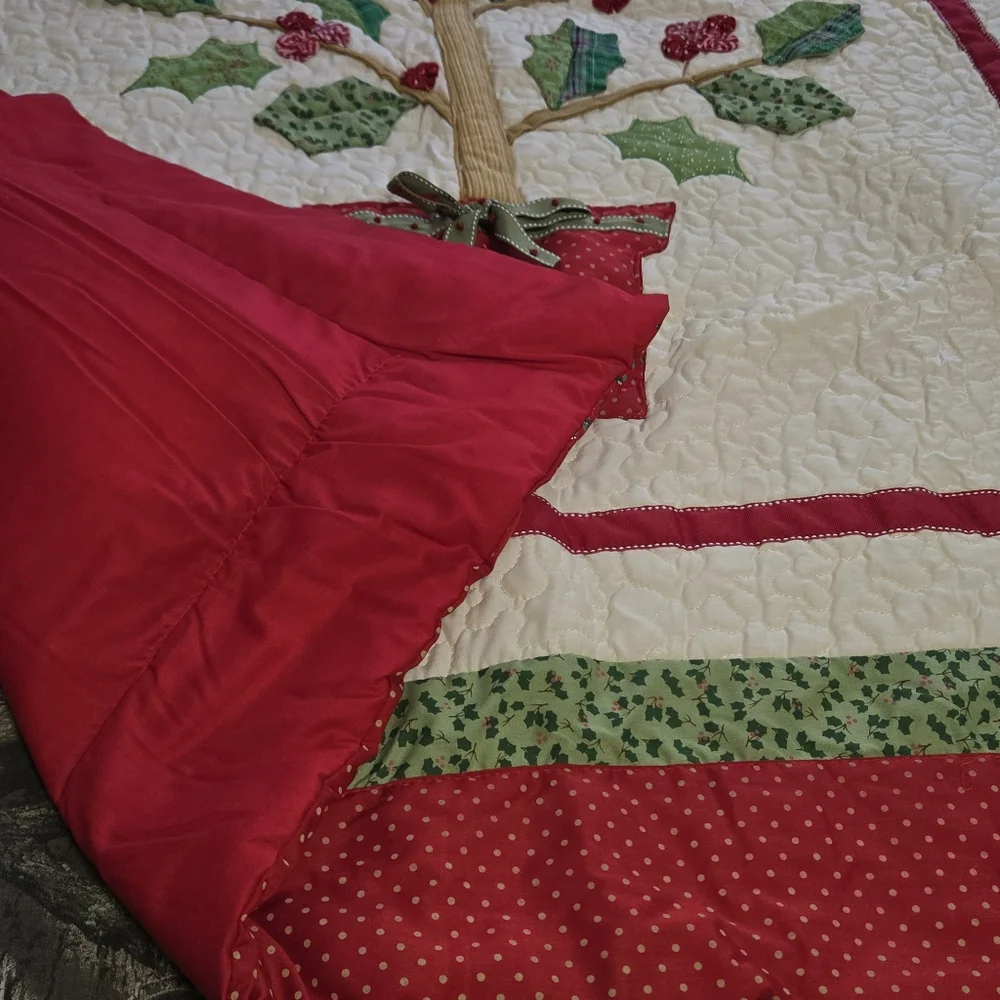 Cracker Barrel Holiday Blanket Throw Lap Quilt NOEL Christmas Tree NEW